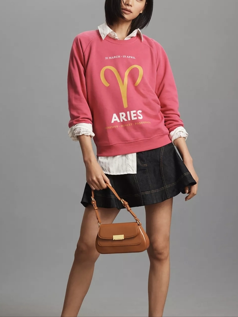 Anthropolgie Catherine O'Sullivan ARIES Hot Pink Sweatshirt, XS